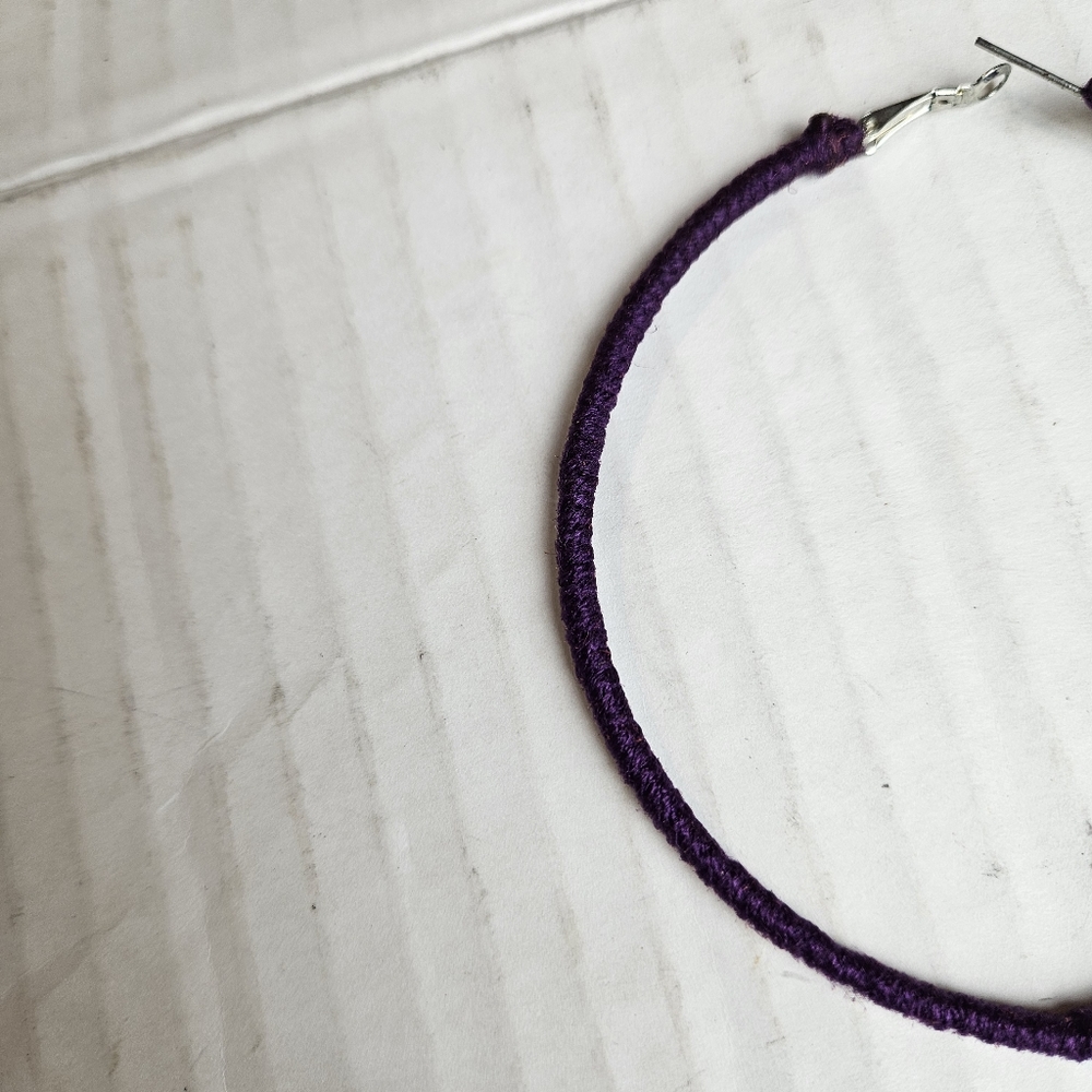 Divine Essence Women Knockout Large Purple Pierce Earrings - Picture 4 of 7